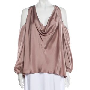 Zimmermann Purple Silk Cowl Neck Blouse